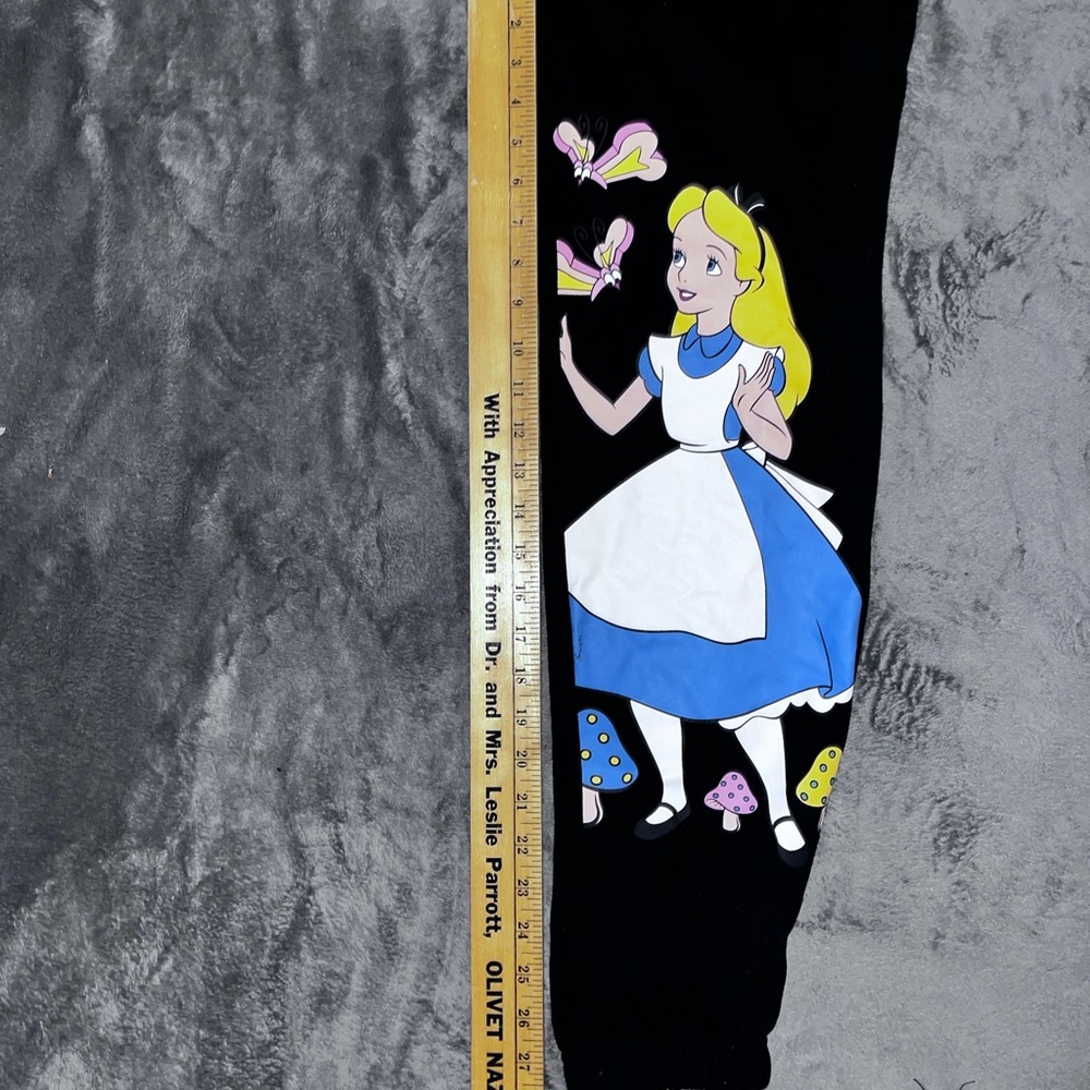 Disney Junior / Womens Alice In Wonderland Sweatpants Size M 7-9 Embroidered Tie - Picture 7 of 7
